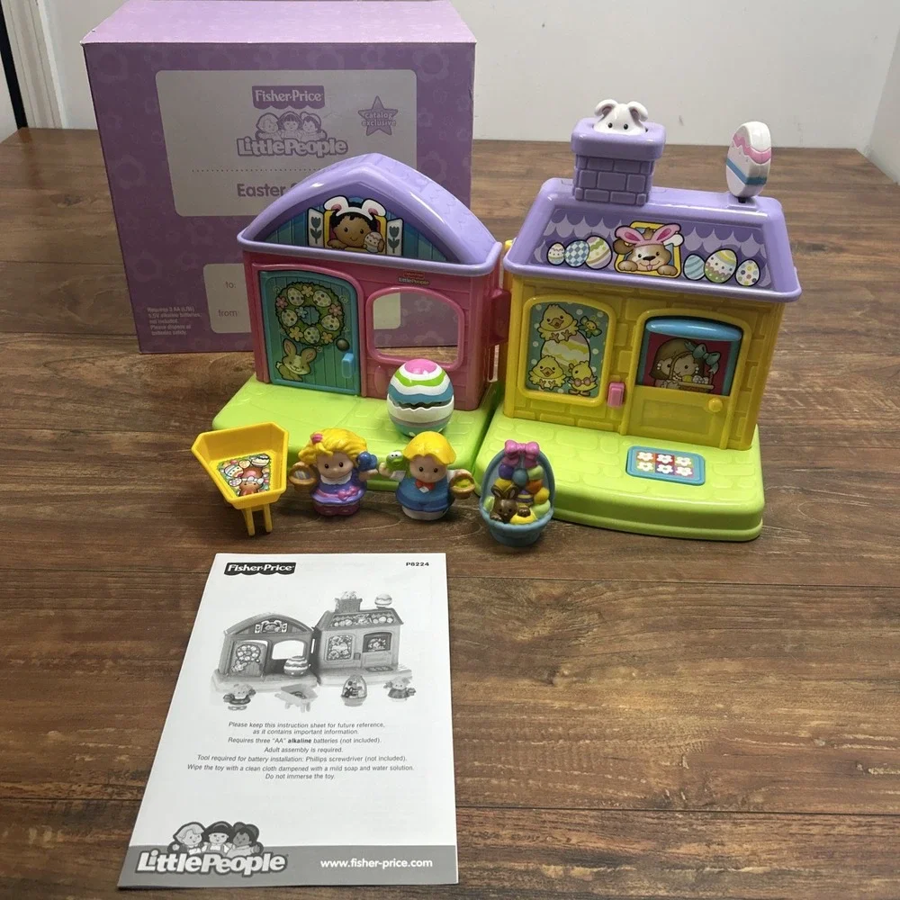 2009 Fisher Price Little People Easter House Surprise Complete & Works! P8224